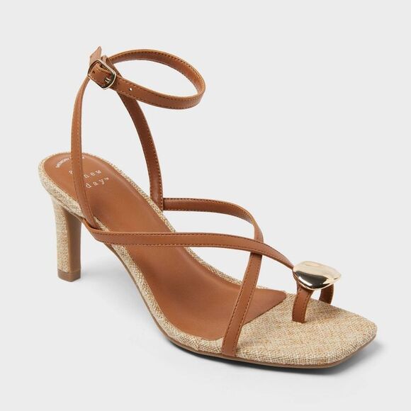 A New Day Shoes - A New Day - Women’s Capri Heels with Memory Foam Insole - A Ne Tan